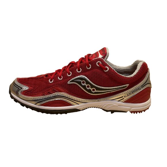 Saucony Women’s Red & Silver Kilkenny XC2 Flat Lightweight Running Shoes Size 8 - Picture 4 of 9